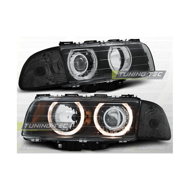 BMW E38 98-01 Angel Eyes BLACK Ringi soczewkowe czarne LPBM26 DEPO