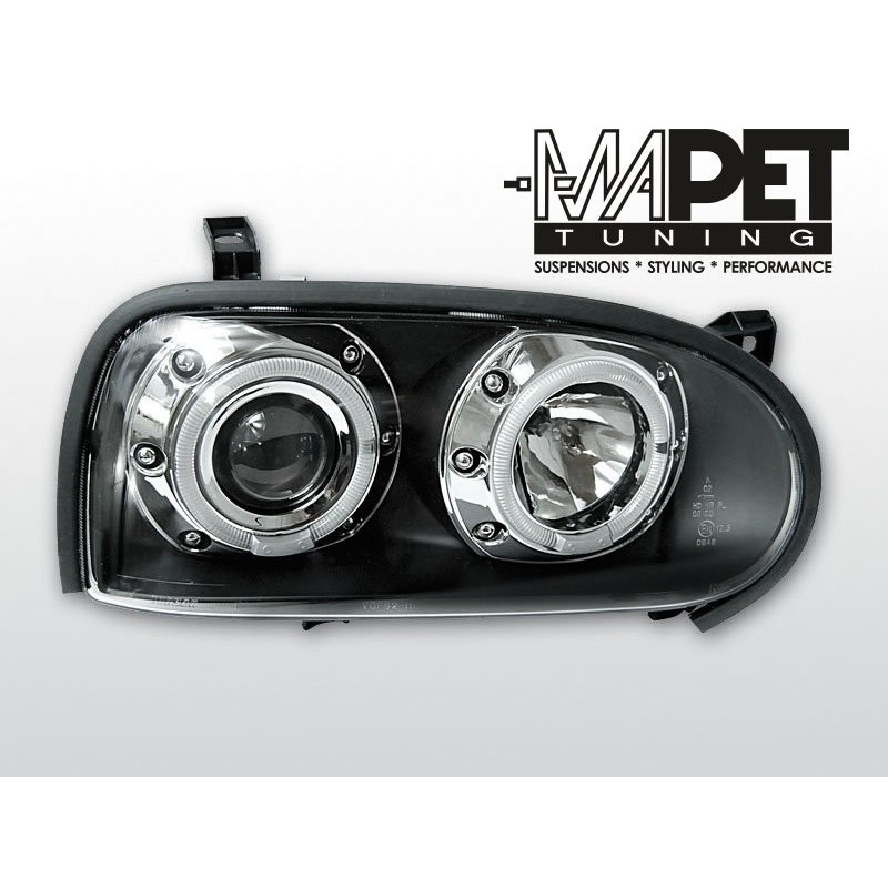 VW Golf 3 clear Angel Eyes BLACK soczewka ringi  LPVW10