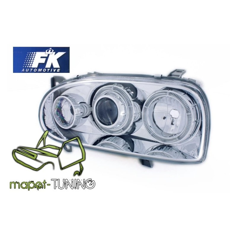 VW Golf 3 Clearglass Angel Eyes CHROM Soczewkowe LPVW47 DEPO