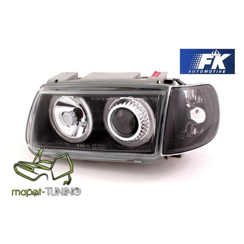 VW Polo 6N clear Black Angel Eyes + kierunkowskazy  DEPO