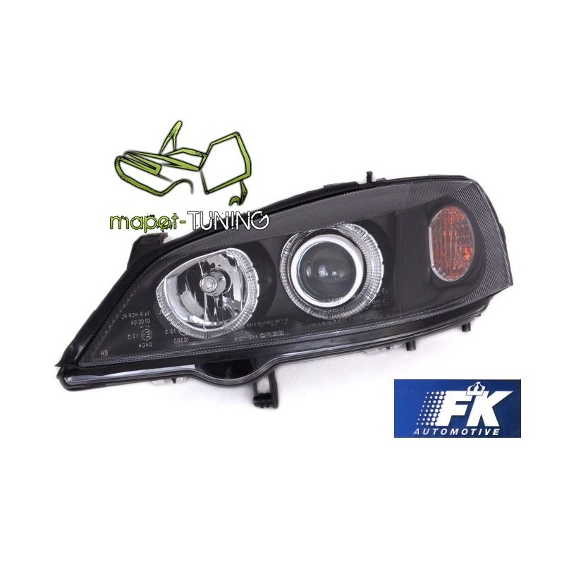 Opel Astra G clearglass BLACK Angel Eyes Ringi DEPO LPOP32