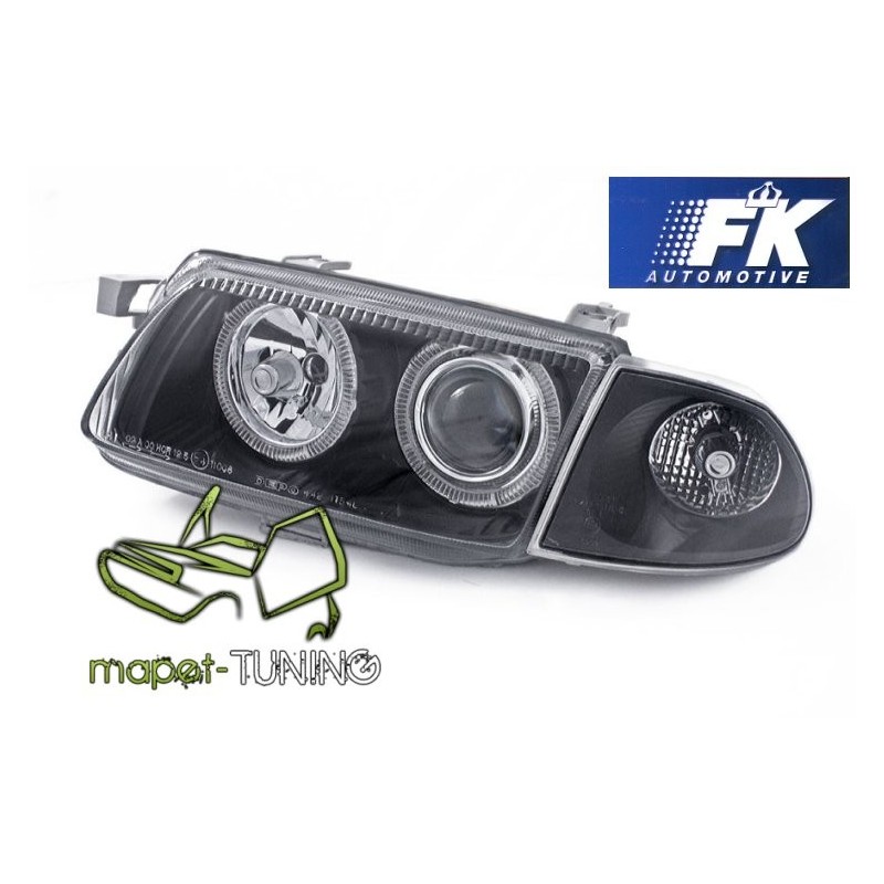 Opel Astra F  Clear BLACK Angel Eyes soczewki ringi LPOP89 DEPO