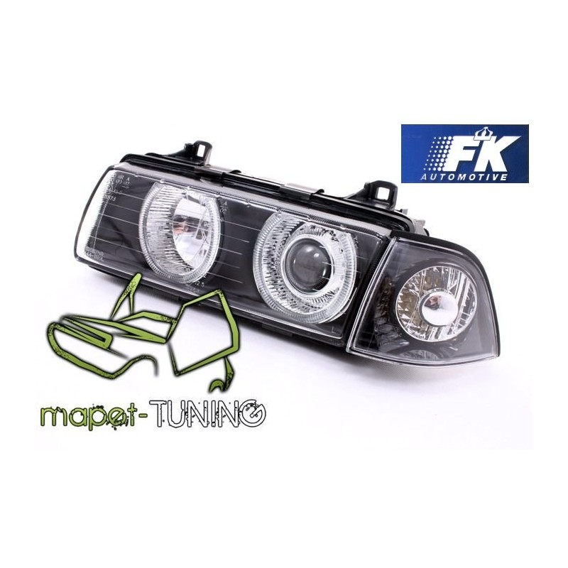 BMW E36 Coupe / Cabrio clear Angel Eyes BLACK Ringi FK  LPBM35