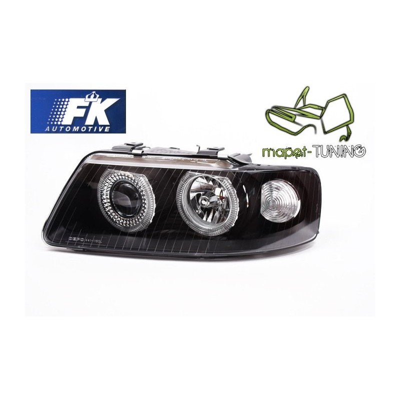 Lampy przód Audi A3 8L Angel Eyes BLACK soczewkowe czarne 2000- LPAU22