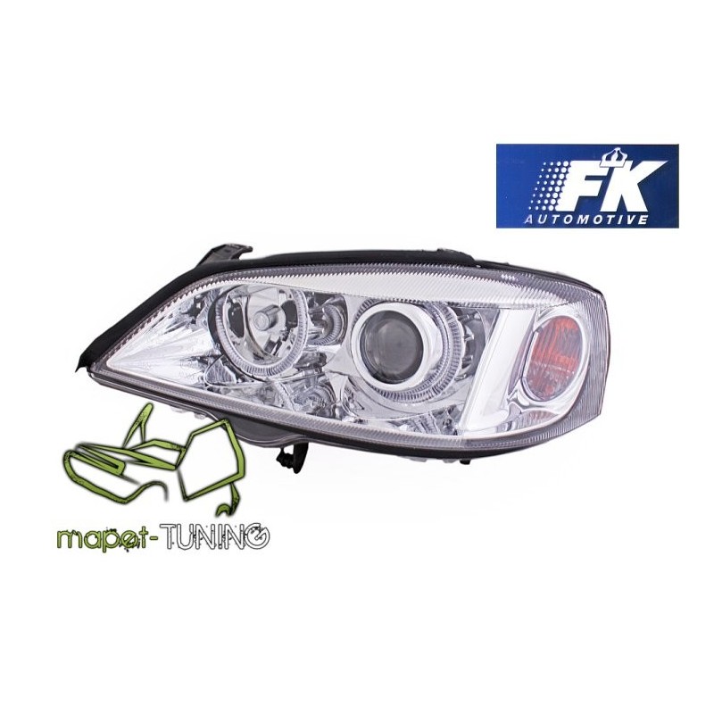 Opel Astra G clearglass CHROM Angel Eyes Ringi DEPO LPOP31
