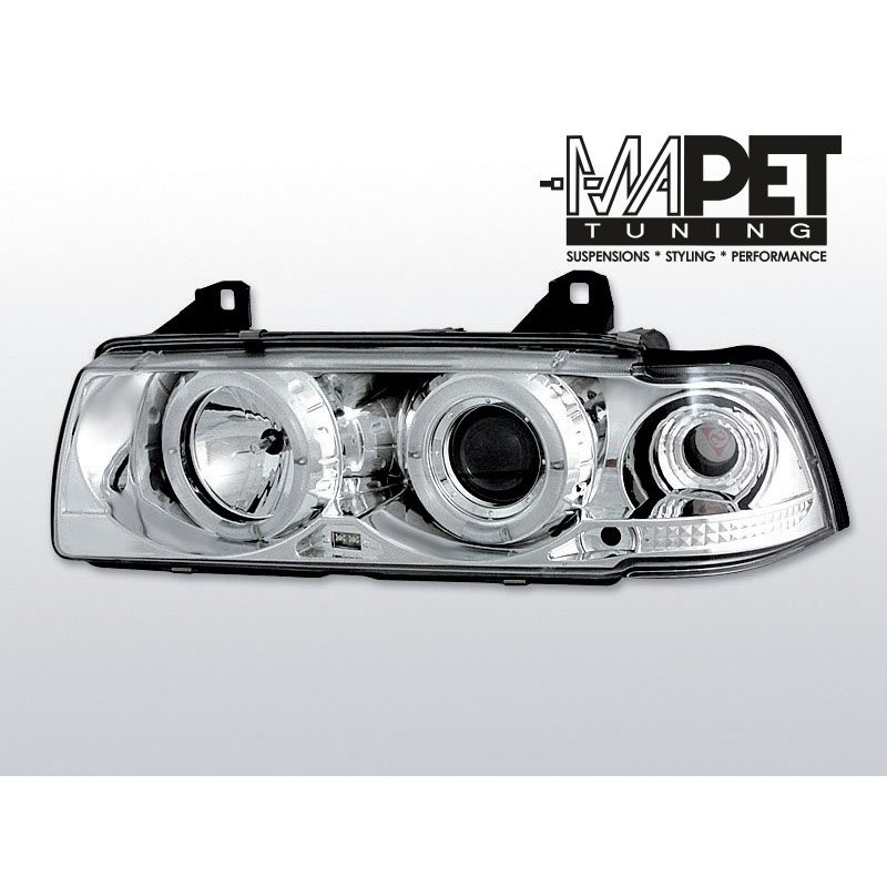 BMW E36 Sedan Compact Touring clear Angel Eyes CHROM Ringi BM01
