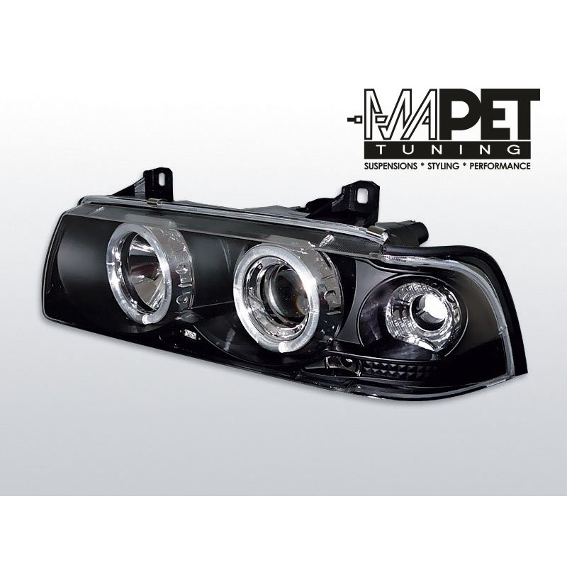 BMW E36 SEDAN COMPACT TOURING Clear BLACK Angel Eyes ringi BM02