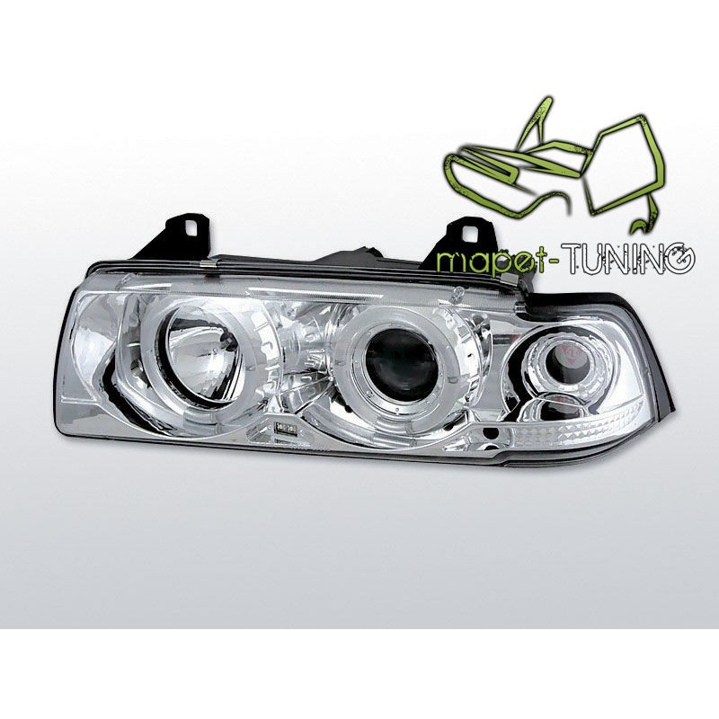 BMW E36 COUPE CABRIO CHROM clearglass Angel Eyes + ringi BM03