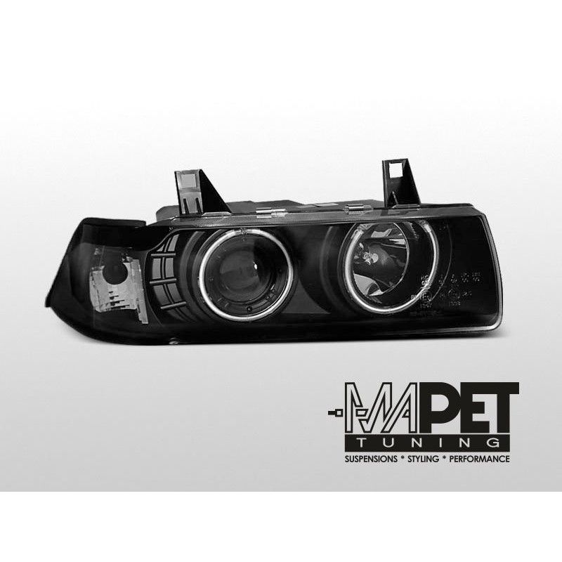BMW E36 COUPE CABRIO clear BLACK Angel Eyes ringi CCFL BM70