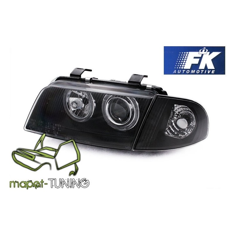 Audi A4 B5 94-99  clearglass Black Angel Eyes soczewkowe  LPAU11
