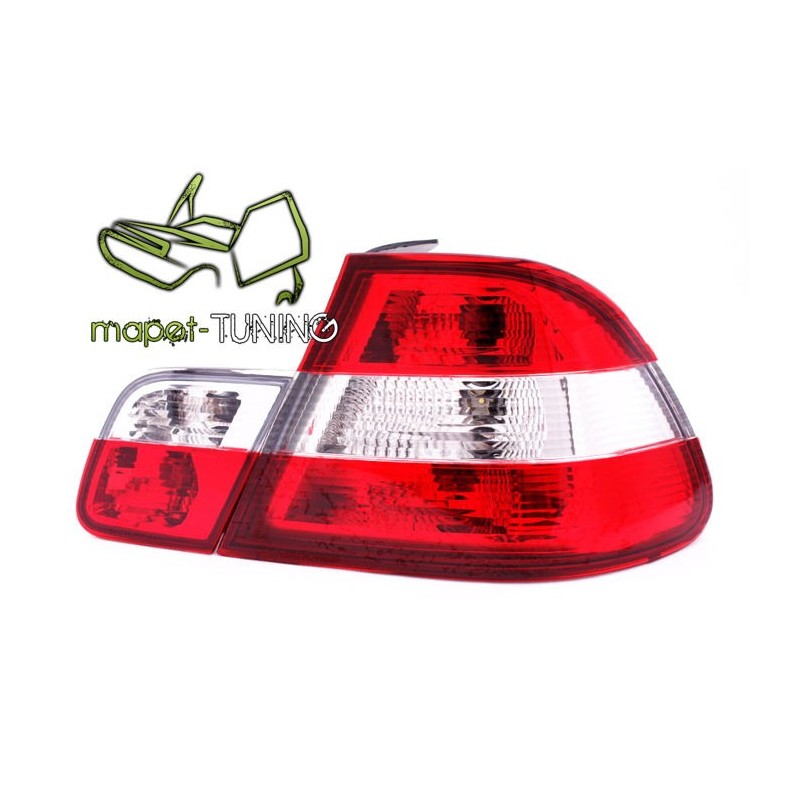 BMW E46 Sedan 98-01 Clear Red / White LTBM16
