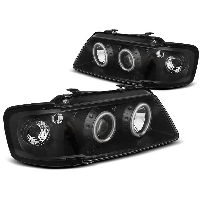 Audi A3 8L 96-00 - BLACK Angel Eyes CCFL  soczewkowe Ringi LPAUD9