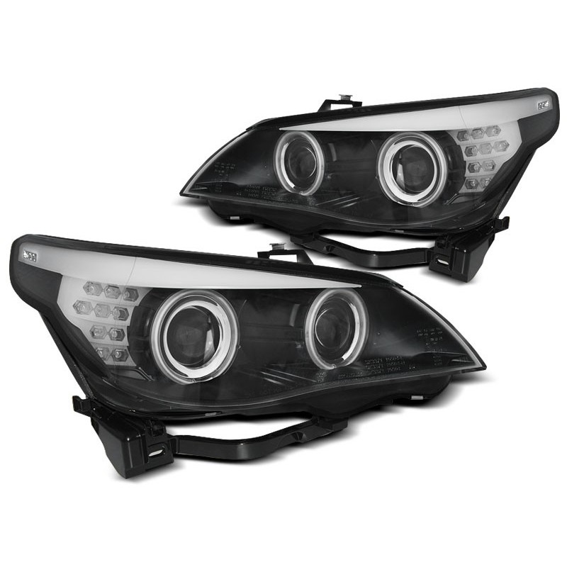 BMW E60 / E61  03-07  BLACK Angel Eyes CCFL + kierunkowskaz  LED  LPBMH9