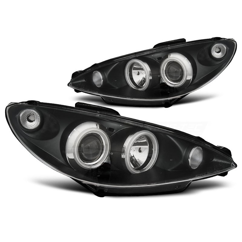 Peugeot 206 02- BLACK ANGEL EYES CCFL - RINGI  LPPE29