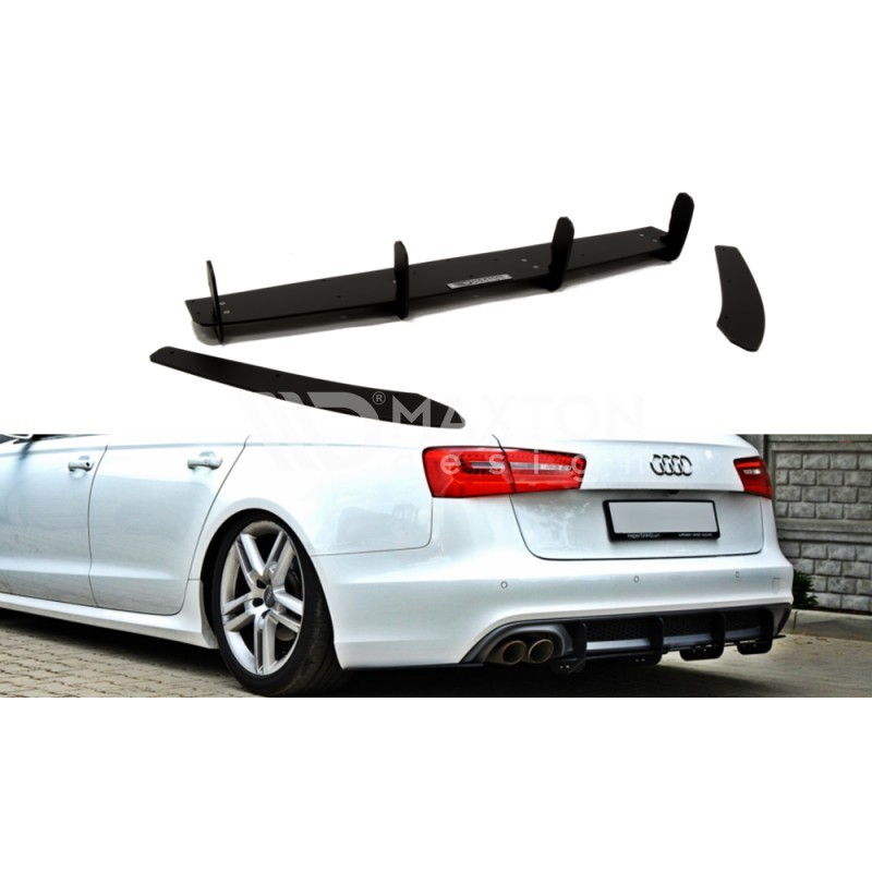 Dyfuzor RACE Tylnego Zderzaka ABS - Audi A6 C7 S-line - z wydechem po 1 stronie