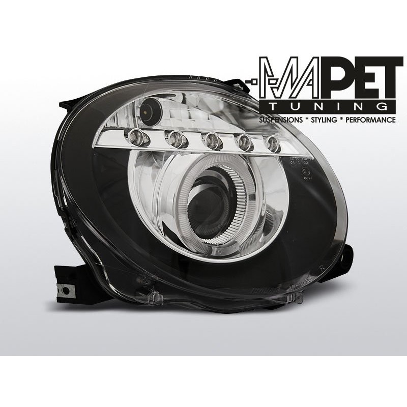 Fiat 500 - BLACK LED soczewkowe LPFI22