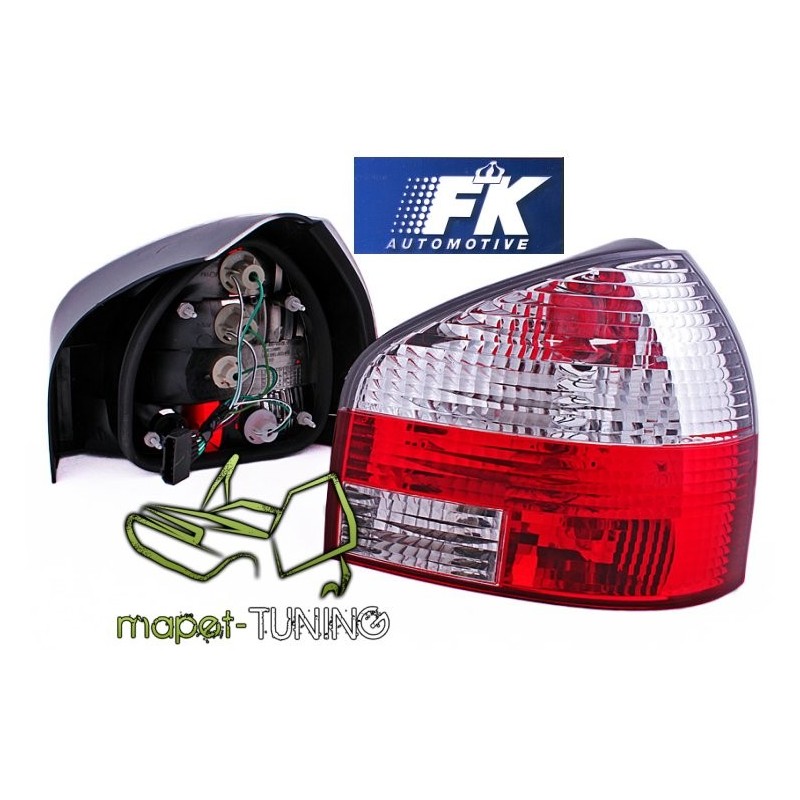 Audi A3 8L Clearglass Red/White Czerwono Biale  DEPO LTAU02