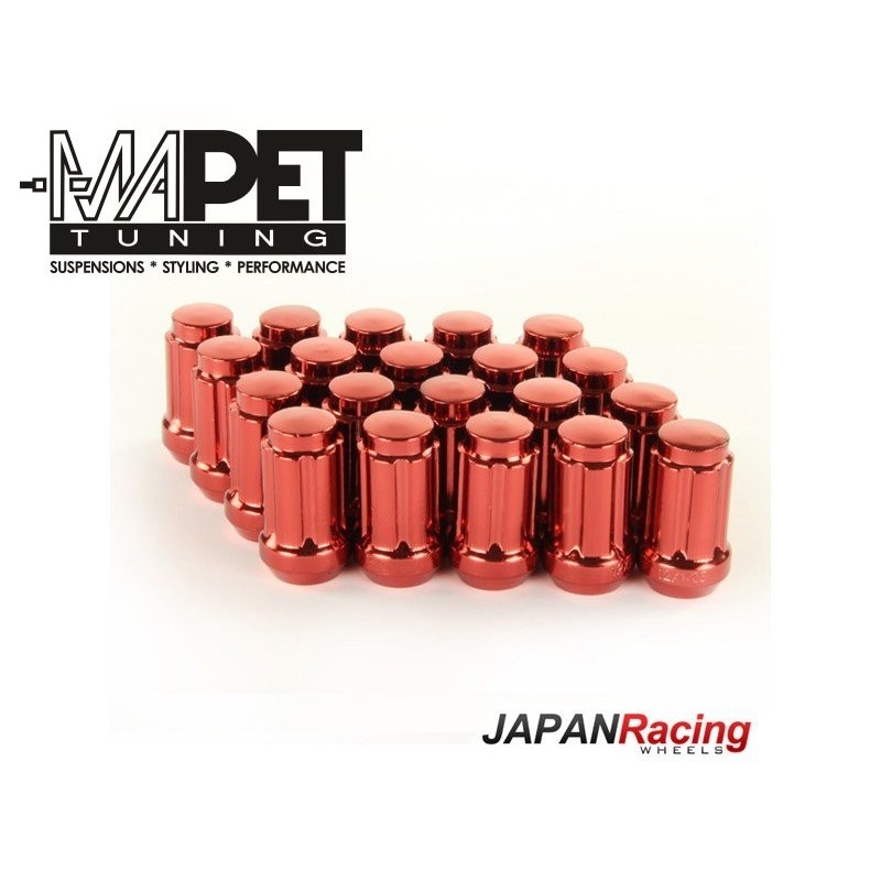 NAKRĘTKI KUTE JAPAN RACING do felg z wąskimi otworami M12x1,5 - SHORT RED