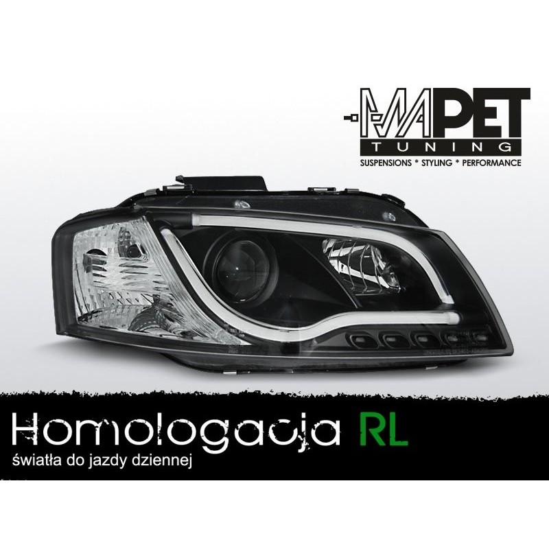 Audi A3 8P 03-08 Tube Light BLACK LED DRL - do jazdy dziennej LPAUB1