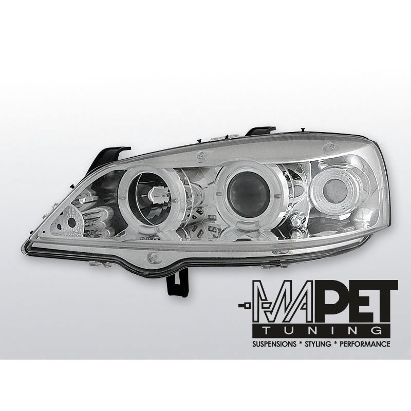Opel Astra G clear CHROM Angel Eyes soczewka ringi  LPOP12