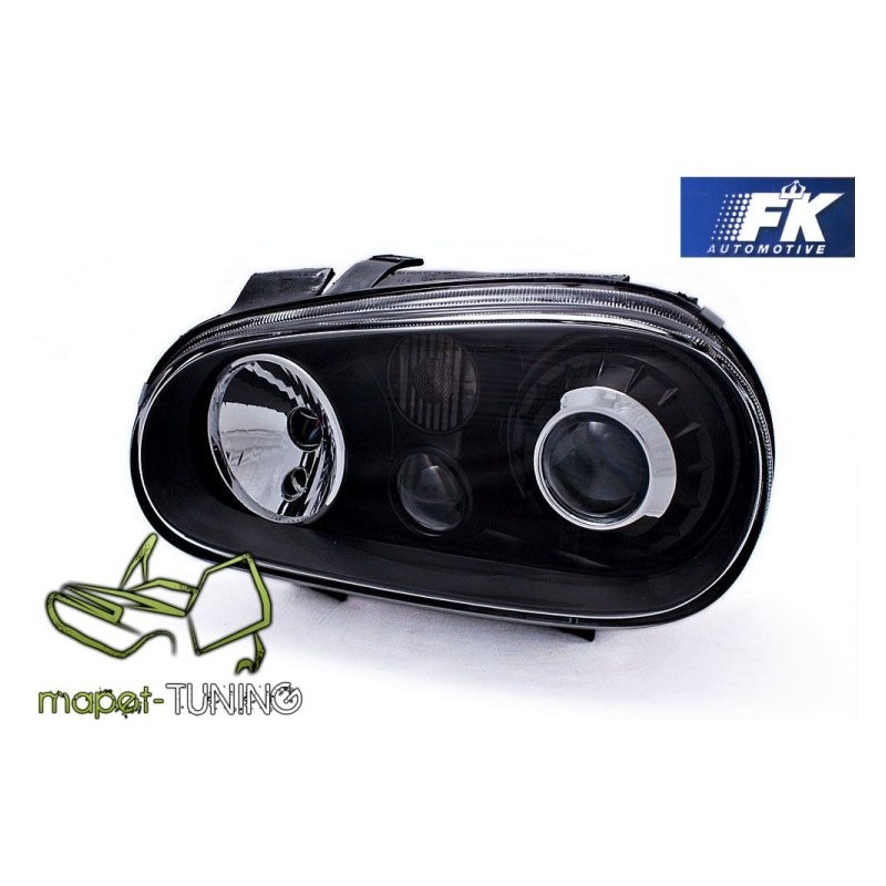 VW Golf 4 clearglass BLACK soczewkowe R32 Look LPVW62 DEPO