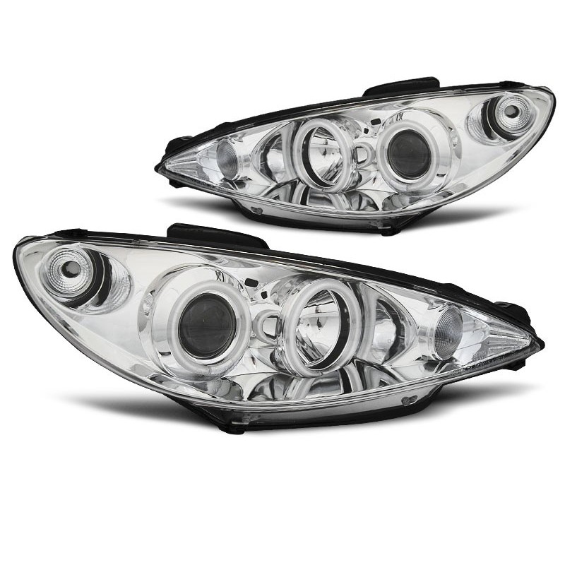Peugeot 206 02- CHROM ANGEL EYES CCFL - RINGI  LPPE28
