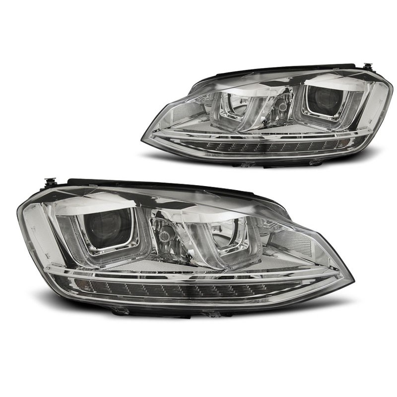 VW Golf 7 - CHROM LED DRL dzienne - U-type LPVWP0