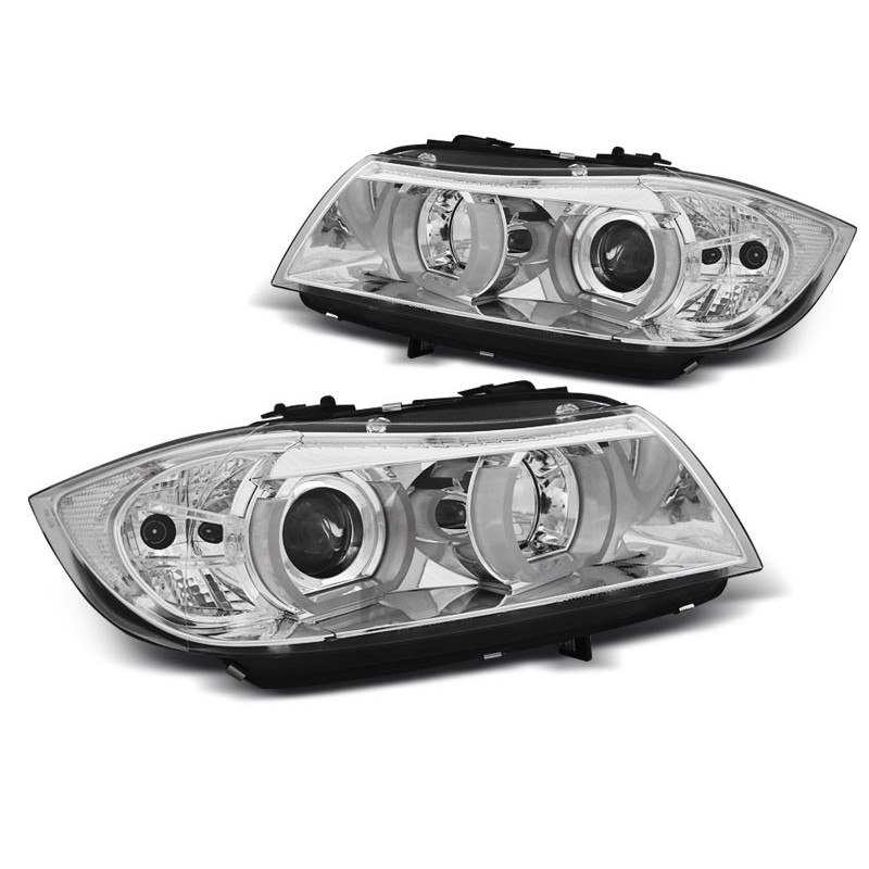 BMW E90 / E91 H7  Angel Eyes CHROM diodowe Ringi 3D LED  LPBMI3