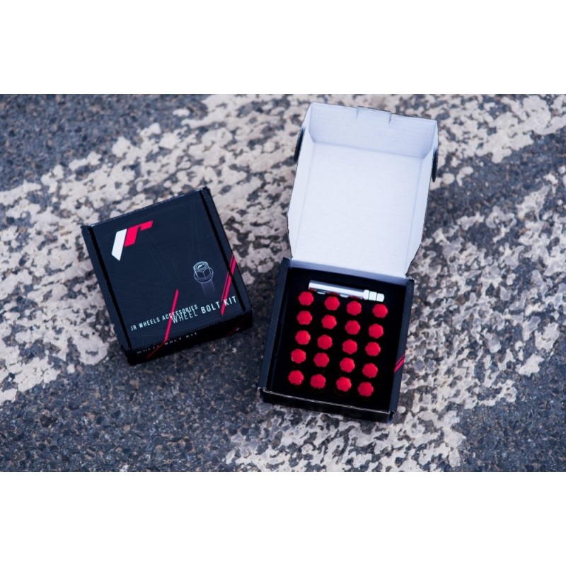 ŚRUBY JAPAN RACING do felg z wąskimi otworami M14x1,5 - RED / CZERWONE