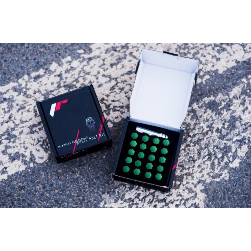 ŚRUBY JAPAN RACING do felg z wąskimi otworami M14x1,5 - GREEN / ZIELONE