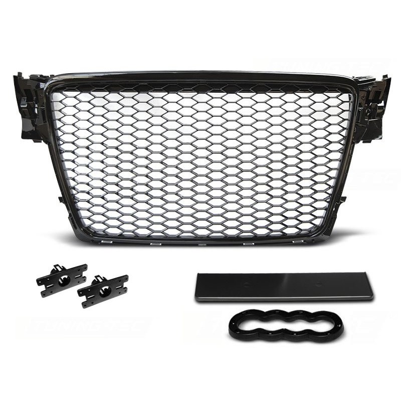 GRILL AUDI A4 B8 RS look 08-11 Czarny Połysk GRAU28