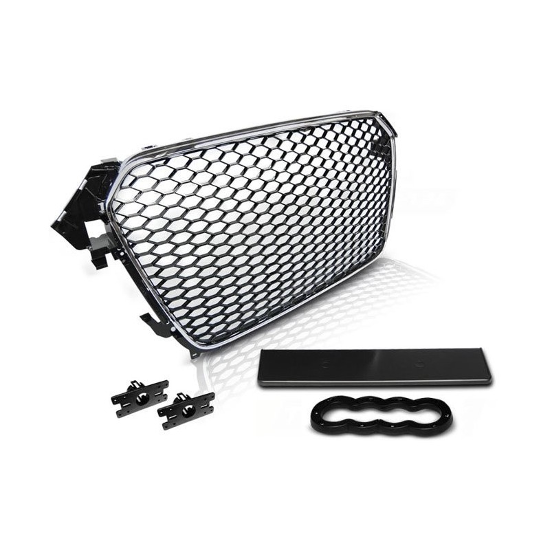 GRILL AUDI A4 B8 RS look 11-15 Czarny Chrom GRAU43