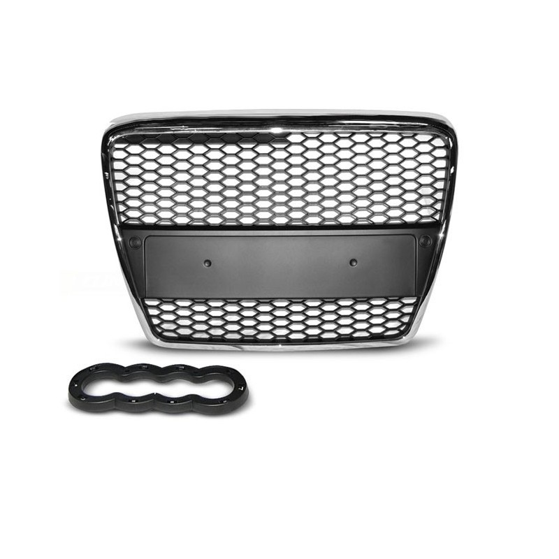 GRILL AUDI A6 C6 RS look 04-08 Chrom / Czarny GRAU37