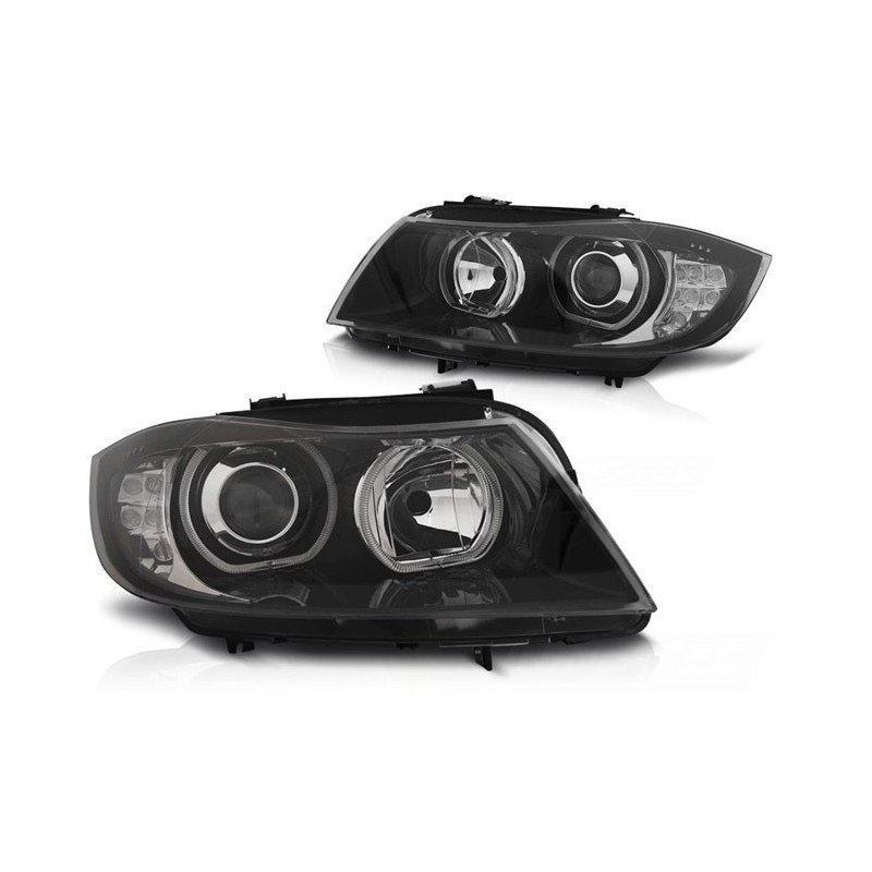BMW E90 / E91  Angel Eyes BLACK diodowe Ringi LED  - DEPO LPBMJ1
