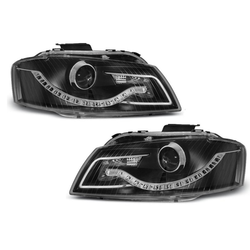 Lampy przód Audi A3 03-08 BLACK LED BI-HALOGEN  LPAU54