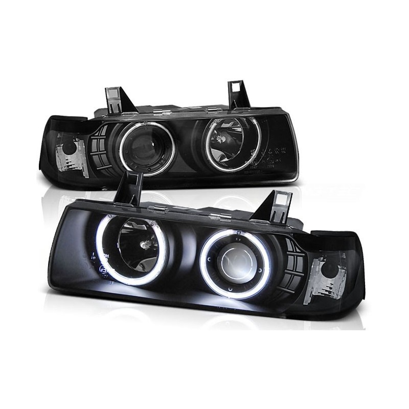 BMW E36 SEDAN COMPACT TOURING BLACK Angel Eyes ringi CCFL BM68