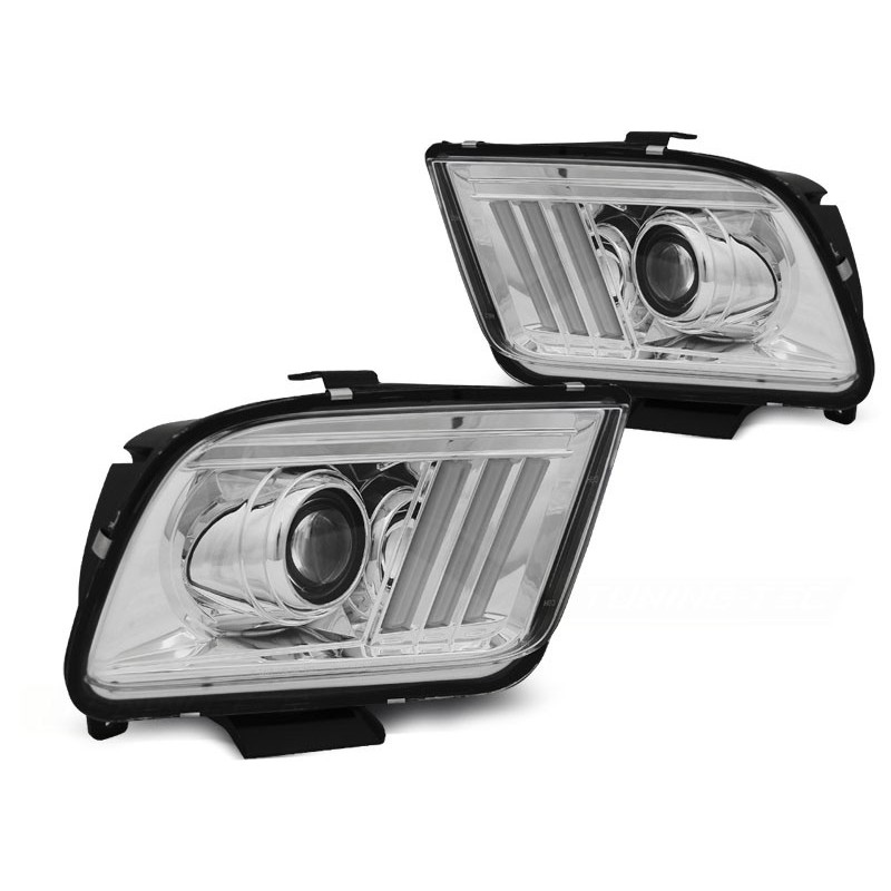 Ford Mustang 05-09 CHROM LED diodowe soczewkowe   LPFO74