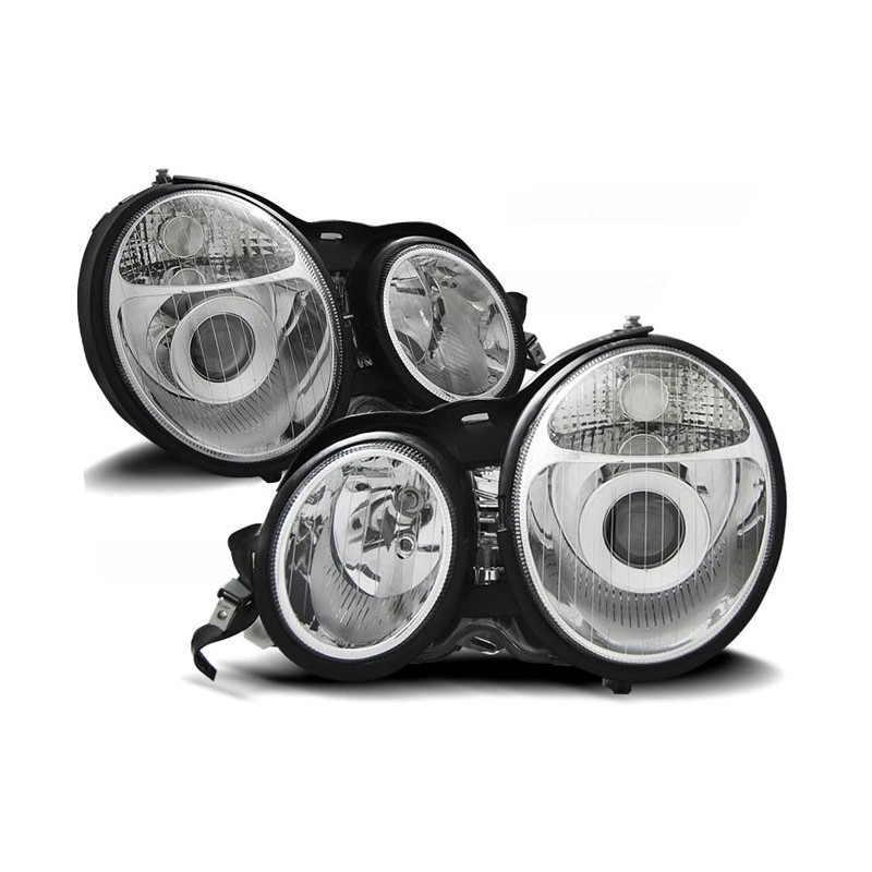 Mercedes E-klasa W210 95-99 clear CHROM soczewki  DEPO LPME01