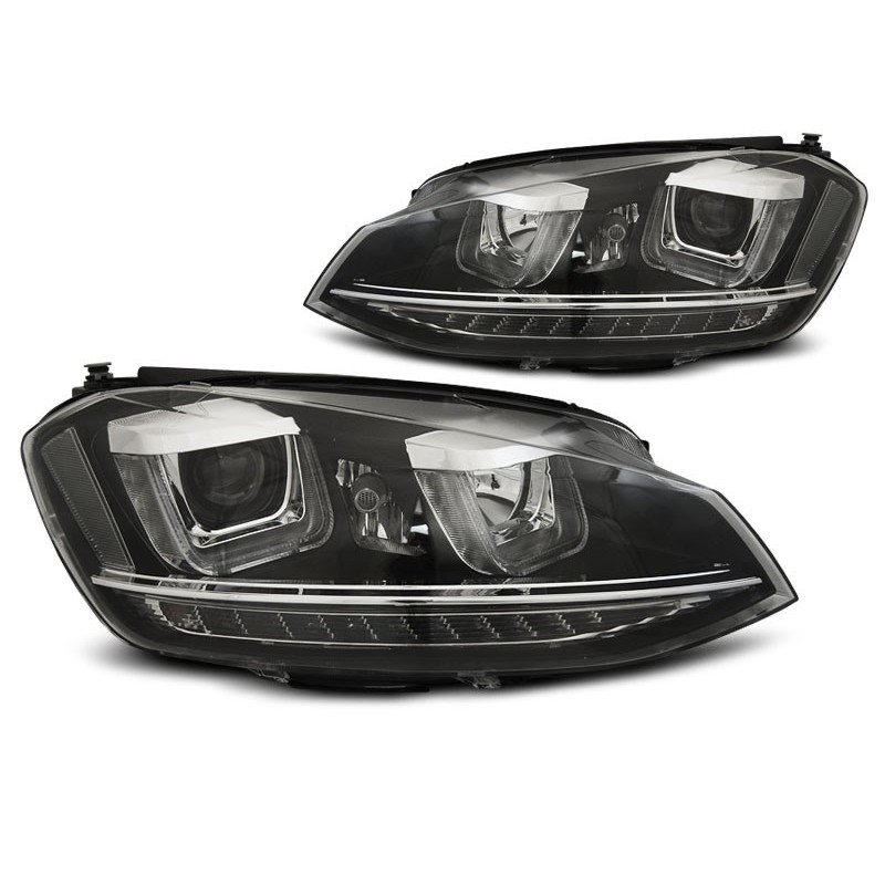 VW Golf 7 - BLACK LED DRL dzienne - z dynamicznym kier. LPVWR1