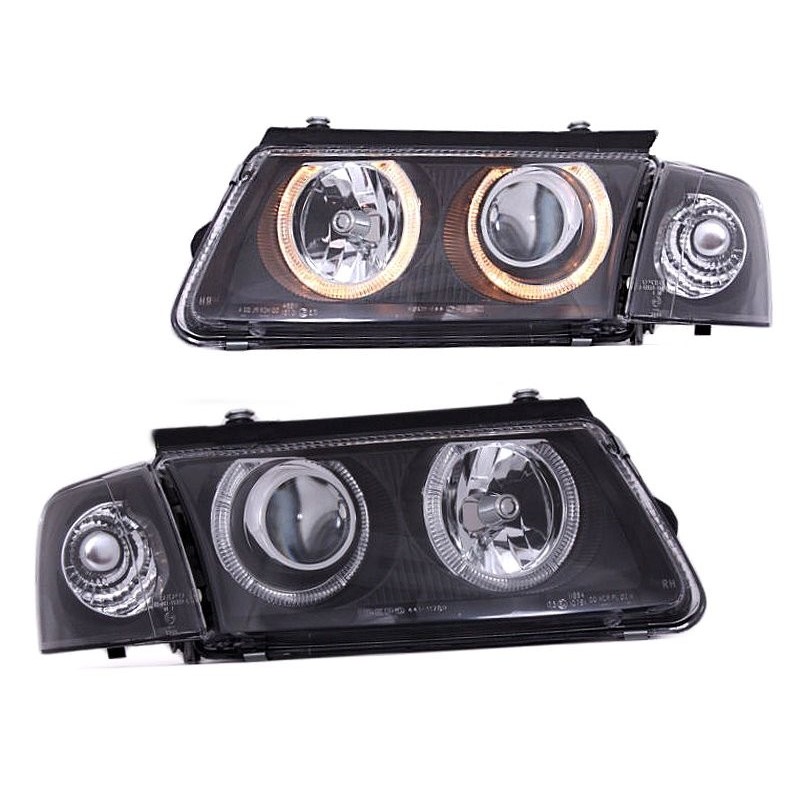 VW Passat B5 Clearglass BLACK Angel Eyes Ringi LPVW26  DEPO