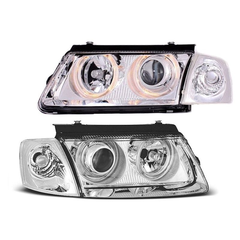VW Passat B5 Clearglass CHROM Angel Eyes Ringi LPVW25  DEPO