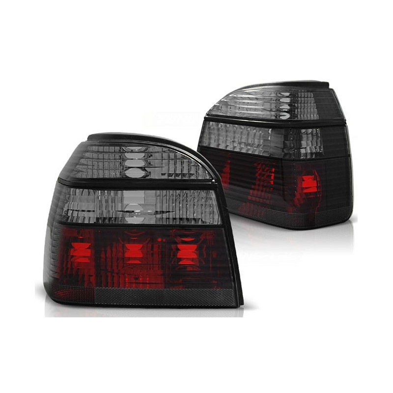 VW Golf 3 clearglass  Black SMOKED + Red   DEPO LTVW98