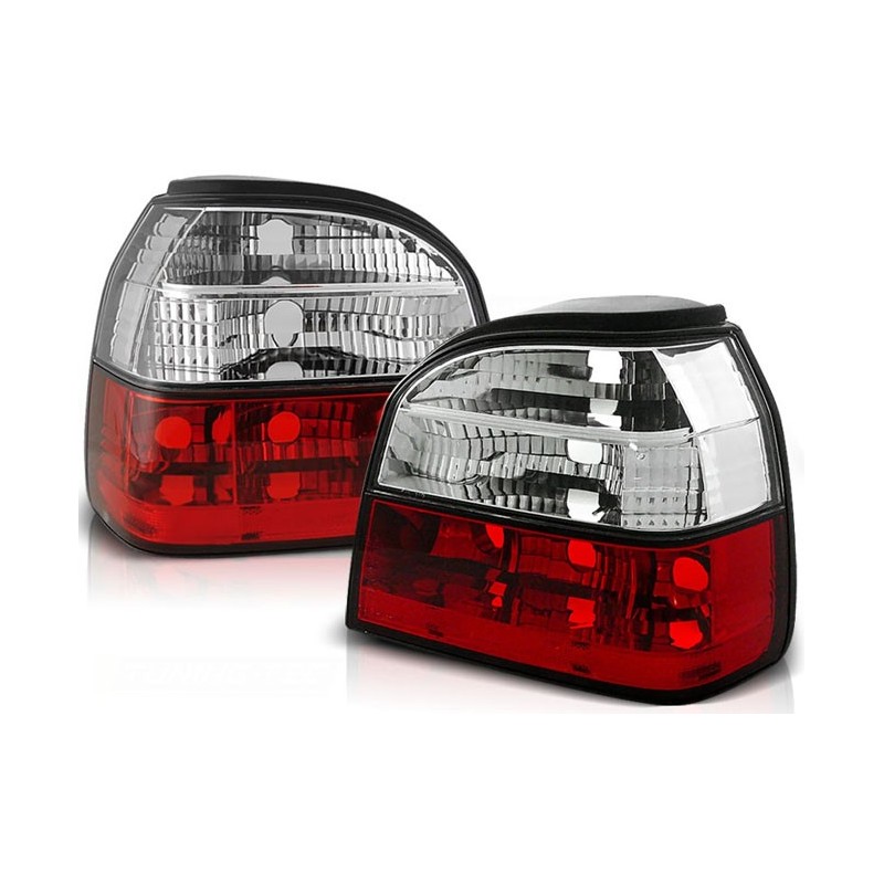 VW Golf 3 clearglass  Red / White Czerwono - Białe  LTVW53
