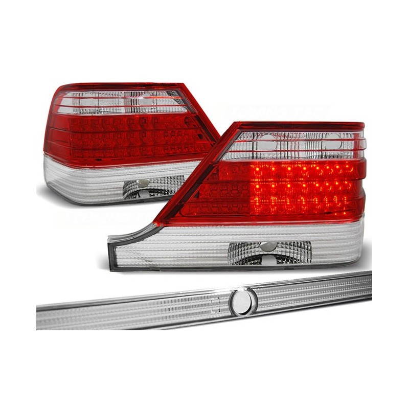 Mercedes S-klasa (W140) clearglass Red White LED diodowe LDME30