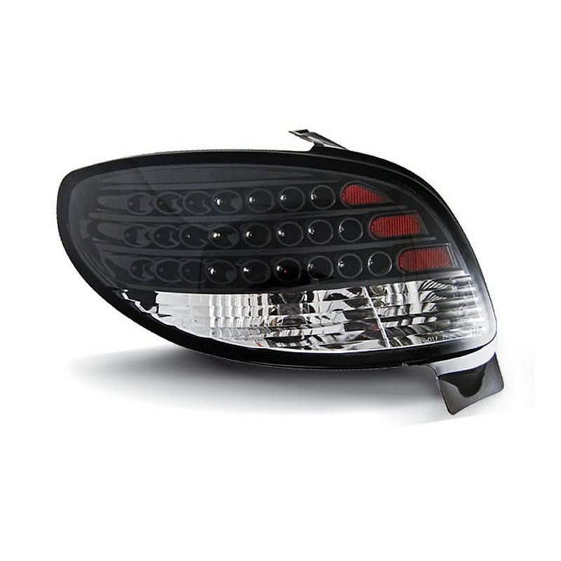 Peugeot 206  clearglass LED BLACK - czarne diodowe LDPE06