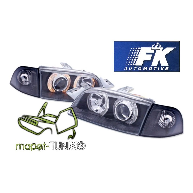 Fiat Punto I  clear Angel Eyes BLACK soczewki ringi  DEPO LPFI10