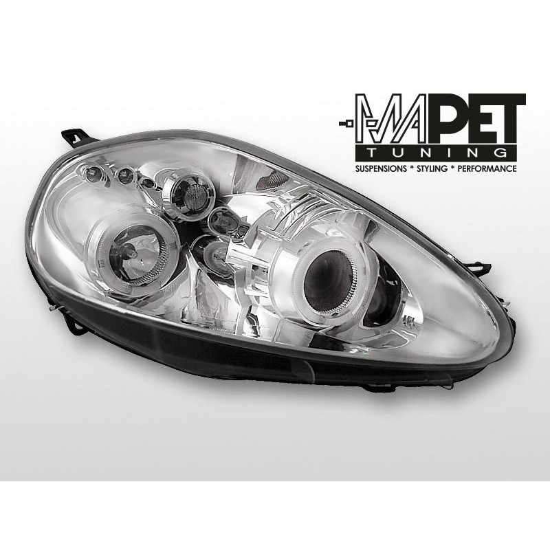 Fiat Grande Punto clear Angel Eyes CHROM soczewka ringi LPFI03