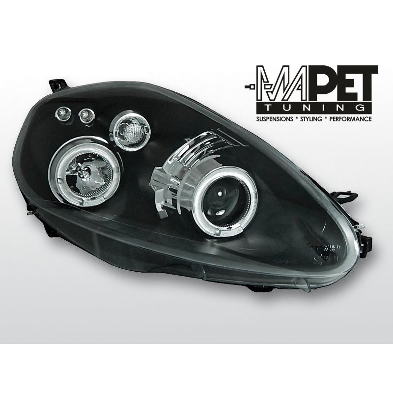 Fiat Grande Punto clear Angel Eyes BLACK soczewka ringi LPFI04
