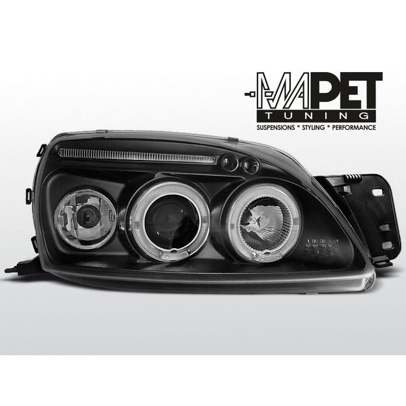 Ford Fiesta 99-02 clear Angel Eyes BLACK soczewka ringi LPFO27
