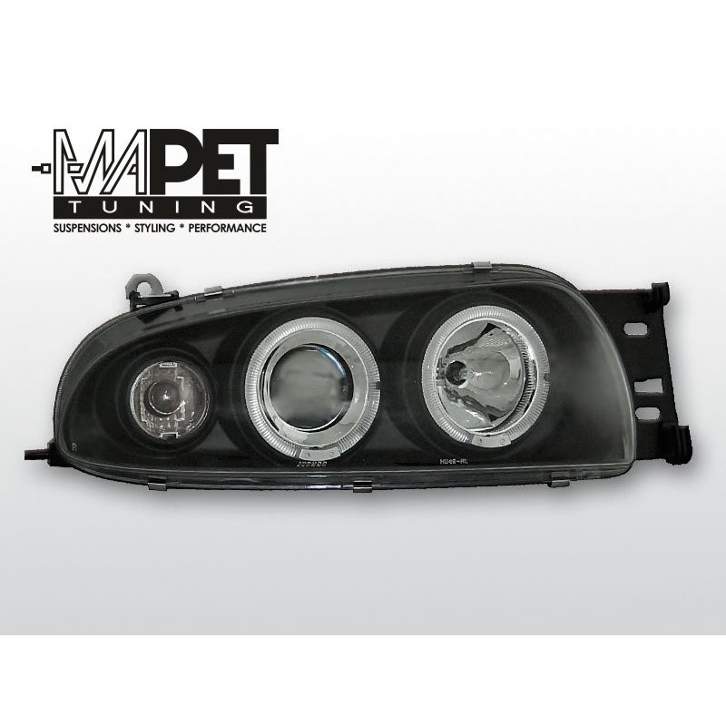 Ford Fiesta 95-99 clear Angel Eyes BLACK soczewka ringi LPFO15
